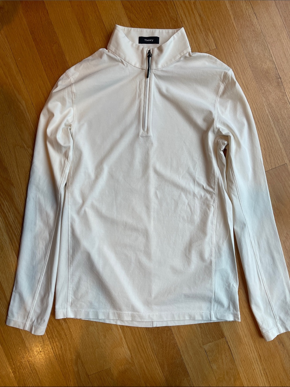 Theory Men's White Half-Zip Performance Sweater
